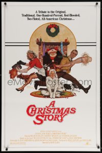 5t187 CHRISTMAS STORY studio style 1sh 1983 best classic Christmas movie, art by Robert Tanenbaum!