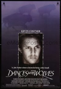 5t226 DANCES WITH WOLVES DS 1sh 1990 Kevin Costner directs & stars, image of buffalo!