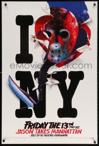 5t332 FRIDAY THE 13th PART VIII recalled teaser 1sh 1989 Jason Takes Manhattan, I love NY in July!