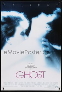 5t339 GHOST 1sh 1990 classic romantic close up of spirit Patrick Swayze & sexy Demi Moore!