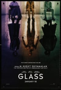 5t349 GLASS teaser DS 1sh 2019 M. Night Shyamalan, Samuel Jackson in title role, Willis, McAvoy!