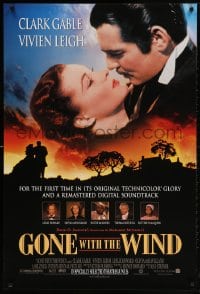 5t358 GONE WITH THE WIND advance 1sh R1998 different image of Clark Gable & Vivien Leigh!