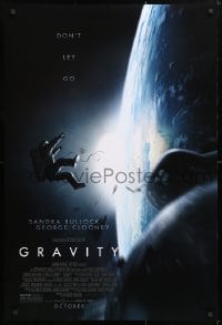 5t364 GRAVITY advance DS 1sh 2013 October style, Sandra Bullock & George Clooney, don't let go!