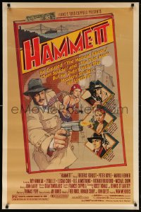 5t388 HAMMETT 1sh 1982 Wim Wenders directed, Frederic Forrest, really cool detective art by Garland