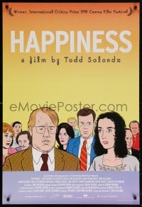 5t389 HAPPINESS 1sh 1998 Todd Solondz black comedy, art of Philip Seymour Hoffman & cast!