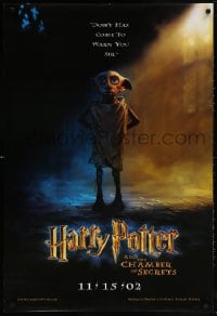 5t396 HARRY POTTER & THE CHAMBER OF SECRETS teaser DS 1sh 2002 Dobby has come to warn you!