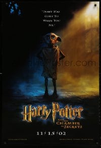 5t395 HARRY POTTER & THE CHAMBER OF SECRETS teaser 1sh 2002 Dobby has come to warn you!