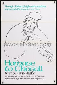 5t409 HOMAGE TO CHAGALL 1sh 1977 Harry Rasky documentary about painter Marc Chagall!