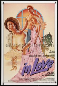 5t435 IN LOVE video/theatrical 1sh 1983 Jerry Butler, Kelly Nichols, sexy near-naked art of main stars!
