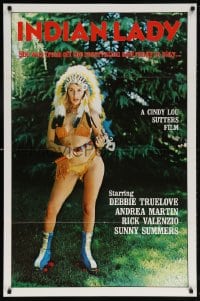5t443 INDIAN LADY 1sh 1981 Ray Dennis Steckler, wacky Native American girl in roller skates!