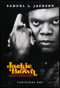 5t465 JACKIE BROWN teaser 1sh 1997 Quentin Tarantino, cool image of Samuel L. Jackson with gun!