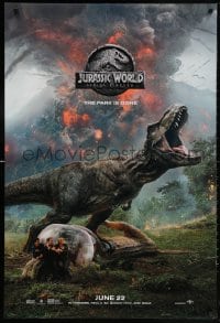 5t479 JURASSIC WORLD: FALLEN KINGDOM teaser DS 1sh 2018 Pratt and cast, the park is gone, T-Rex!