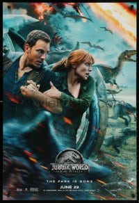 5t477 JURASSIC WORLD: FALLEN KINGDOM teaser DS 1sh 2018 Chris Pratt and Bryce Dallas Howard!