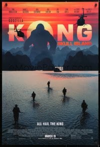 5t498 KONG: SKULL ISLAND advance DS 1sh 2017 Samuel Jackson, Hiddleston, the huge ape and soldiers!