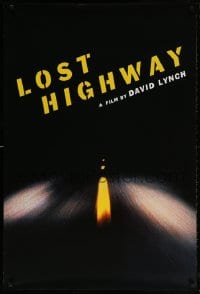 5t547 LOST HIGHWAY teaser 1sh 1997 directed by David Lynch, cool image of night driving!