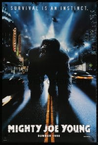 5t580 MIGHTY JOE YOUNG teaser DS 1sh 1998 giant ape in Hollywood, survival is an instinct!