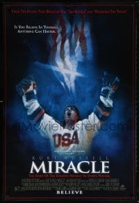 5t582 MIRACLE DS 1sh 2004 Kurt Russell, Olympic ice hockey, cool artwork!