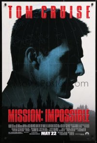 5t583 MISSION IMPOSSIBLE advance 1sh 1996 cool silhouette of Tom Cruise, Brian De Palma directed!