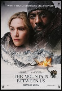 5t592 MOUNTAIN BETWEEN US style B int'l teaser DS 1sh 2017 great image of Idris Elba and Kate Winslet!