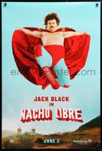 5t607 NACHO LIBRE teaser DS 1sh 2006 unmasked Mexican luchador wrestler Jack Black facing front!