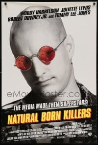 5t614 NATURAL BORN KILLERS style B DS 1sh 1994 cult classic, Harrelson, cool white tagline design!