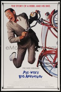 5t652 PEE-WEE'S BIG ADVENTURE 1sh 1985 Tim Burton, best image of Paul Reubens & his beloved bike!