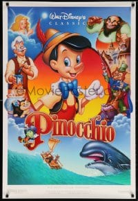 5t663 PINOCCHIO DS 1sh R1992 images from Disney classic cartoon about a boy who wants to be real!