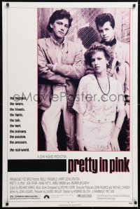 5t680 PRETTY IN PINK 1sh 1986 great portrait of Molly Ringwald, Andrew McCarthy & Jon Cryer!