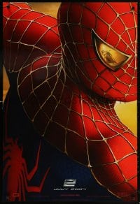 5t809 SPIDER-MAN 2 teaser DS 1sh 2004 July 2004 style, image of Tobey Maguire in the title role!