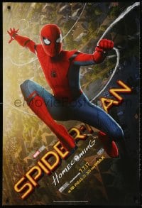 5t815 SPIDER-MAN: HOMECOMING teaser DS 1sh 2017 Tom Holland swinging over New York City!
