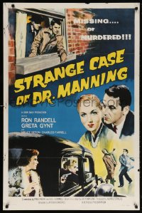 5t845 STRANGE CASE OF DR MANNING 1sh 1958 Ron Randell, Greta Gynt, missing or murdered!