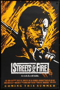 5t848 STREETS OF FIRE advance 1sh 1984 Walter Hill, Riehm orange dayglo art, a rock & roll fable!