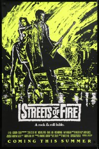 5t850 STREETS OF FIRE advance 1sh 1984 Walter Hill, Riehm yellow dayglo art, a rock & roll fable!