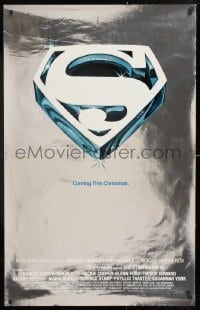 5t857 SUPERMAN foil advance 25x40 1sh 1978 DC superhero Reeve, Coming This Christmas!