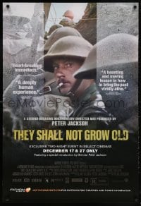 5t881 THEY SHALL NOT GROW OLD advance DS 1sh 2018 Jackson, WWI, Fathom Events exclusive showing!