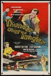 5t891 THUNDER OVER TANGIER 1sh 1957 Robert Hutton & sexy Lisa Gastoni, danger, desire & death!