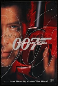 5t901 TOMORROW NEVER DIES teaser DS 1sh 1997 different image of Brosnan as James Bond!