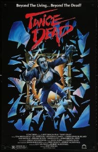 5t922 TWICE DEAD 25x39 1sh 1988 cool horror artwork of undead killer by Craig!