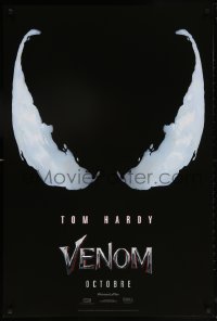 5t944 VENOM int'l French language teaser DS 1sh 2018 Tom Hardy in the title role, eyes logo!