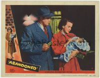 5w214 ABANDONED LC #6 1949 close up of Raymond Burr offering cash to Gale Storm for her baby!