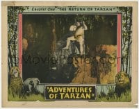 5w221 ADVENTURES OF TARZAN chapter 1 LC R1928 best portrait of Elmo Lincoln w/elephant & vine, rare!