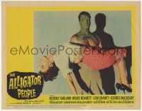 5w233 ALLIGATOR PEOPLE LC #7 1959 best close up of monster carrying unconscious Beverly Garland!