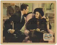 5w234 ALWAYS GOODBYE LC 1938 pretty Barbara Stanwyck in fur, smoking & staring at Cesar Romero!
