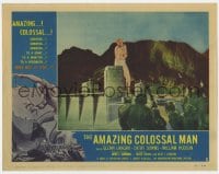 5w236 AMAZING COLOSSAL MAN LC #1 1957 Bert I. Gordon, special fx image of giant man at Hoover Dam!