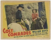 5w336 COLT COMRADES LC 1943 close up of William Boyd as Hopalong Cassidy & Lois Sherman on horses!