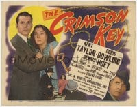 5w045 CRIMSON KEY TC 1947 great image of Kent Taylor & Doris Dowling + cool key artwork!