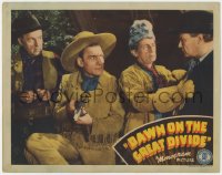 5w362 DAWN ON THE GREAT DIVIDE LC 1942 close up of tough cowboy Buck Jones threatening bad guy!