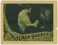5w367 DEMON BARBER OF FLEET STREET LC 1939 Europe's horror man Tod Slaughter, Sweeney Todd choking!
