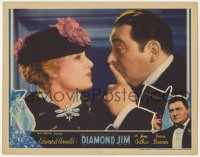 5w375 DIAMOND JIM LC 1935 super close up of Edward Arnold shushing pretty Binnie Barnes!