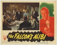 5w411 FALCON'S ALIBI LC 1946 detective Tom Conway & Rita Corday standing by table at nightclub!